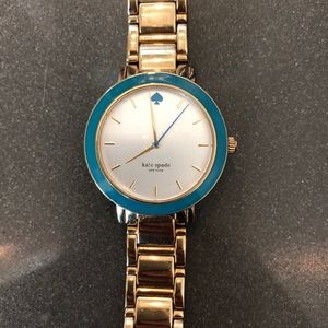 Kate Spade gold watch with turquoise accents